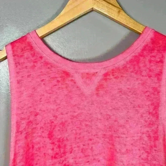 CHAMPION Hot Pink Athletic Sheer Workout Tank Top Crossback High Neck Large - Picture 4 of 8